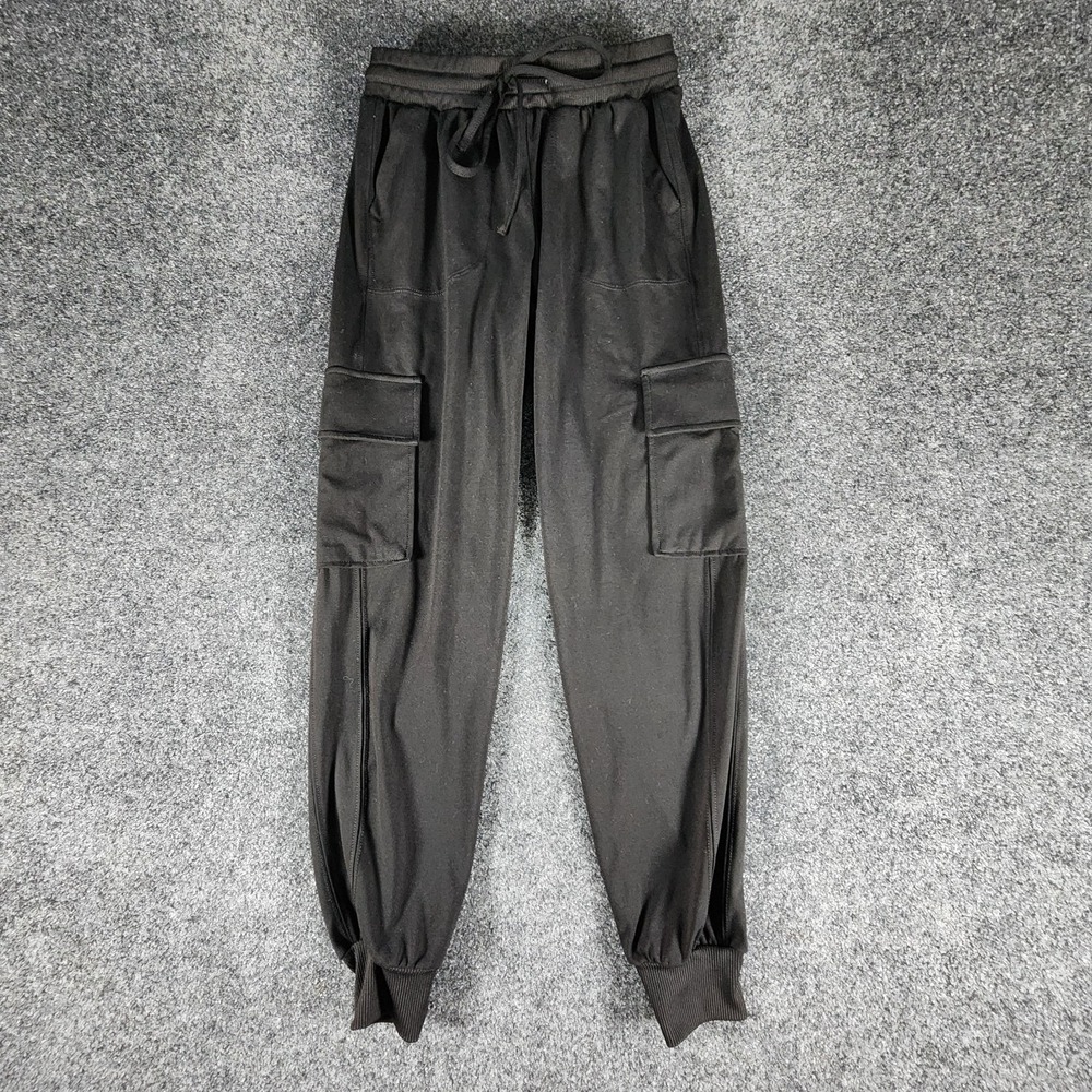 Rachel Zoe Women's XS Black Cargo Pockets Joggers Pants Stretch Pull On